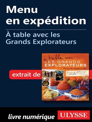 cover image of Menu en expédition--À table avec les Grands Explorateurs